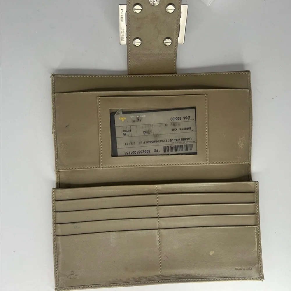 🤎Fendi‎ Beige Zucca Logo Canvas Long Wallet | PRELOVED!!🤎